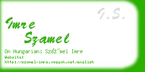 imre szamel business card